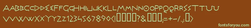 Olympus Font – Green Fonts on Brown Background