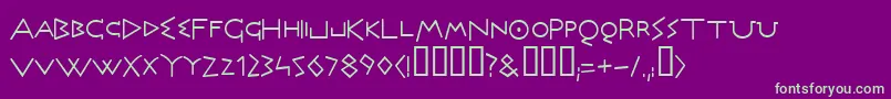 Olympus Font – Green Fonts on Purple Background