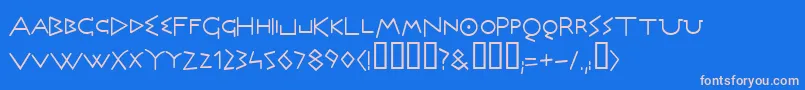 Olympus Font – Pink Fonts on Blue Background