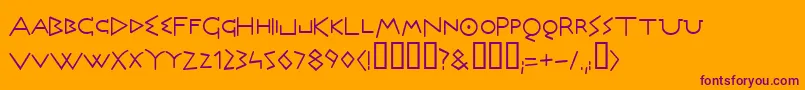 Olympus Font – Purple Fonts on Orange Background