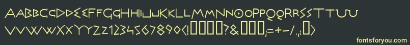 Olympus Font – Yellow Fonts on Black Background