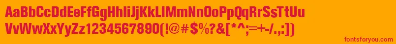AnconaCdHeavyRegular Font – Red Fonts on Orange Background