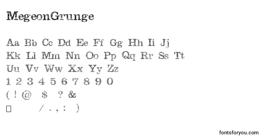 Fuente MegeonGrunge - alfabeto, números, caracteres especiales