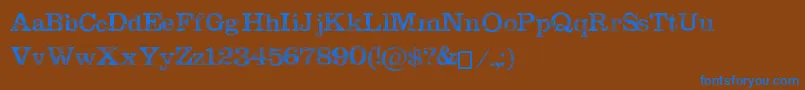 MegeonGrunge-Schriftart – Blaue Schriften auf braunem Hintergrund
