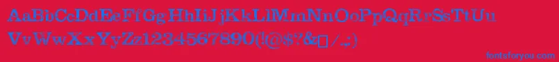 MegeonGrunge-fontti – siniset fontit punaisella taustalla