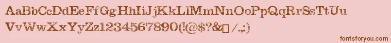 MegeonGrunge Font – Brown Fonts on Pink Background