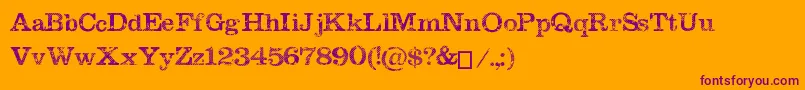 MegeonGrunge Font – Purple Fonts on Orange Background