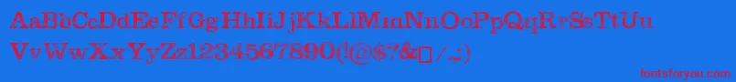 MegeonGrunge Font – Red Fonts on Blue Background