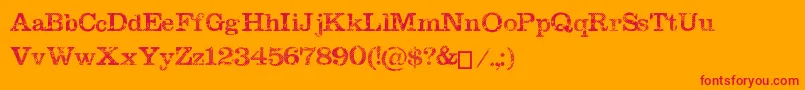 MegeonGrunge Font – Red Fonts on Orange Background