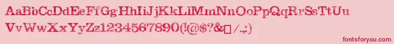 MegeonGrunge-Schriftart – Rote Schriften auf rosa Hintergrund