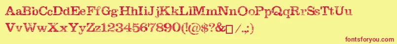 MegeonGrunge Font – Red Fonts on Yellow Background