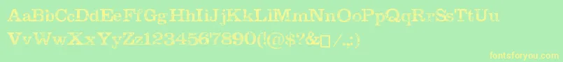 MegeonGrunge Font – Yellow Fonts on Green Background