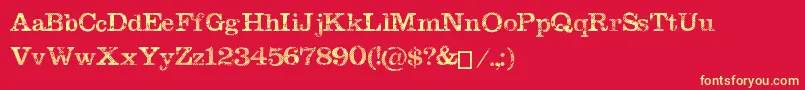 MegeonGrunge Font – Yellow Fonts on Red Background