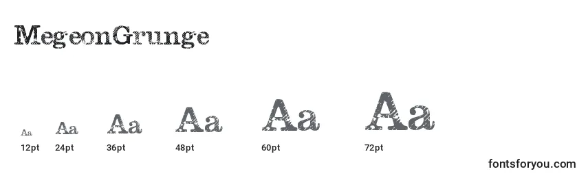 Размеры шрифта MegeonGrunge