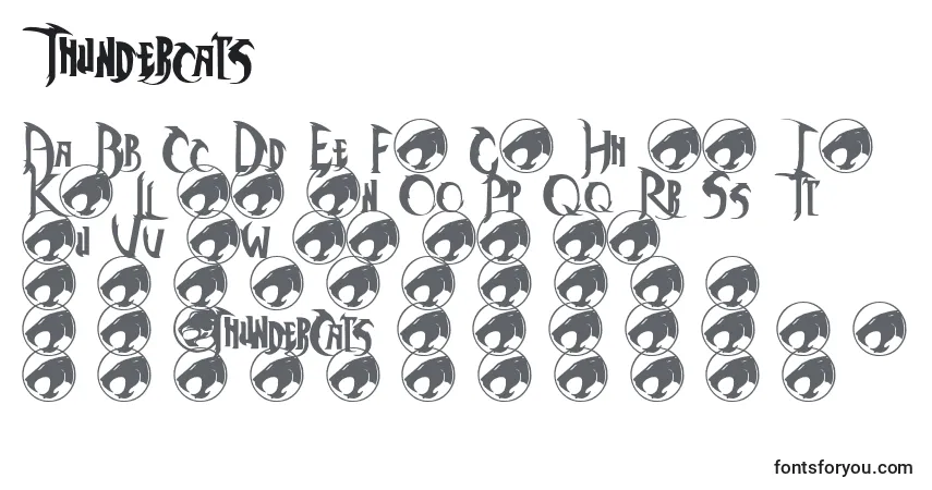 Шрифт Thundercats – алфавит, цифры, специальные символы