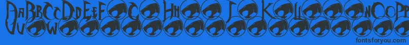 フォントThundercats – 黒い文字の青い背景