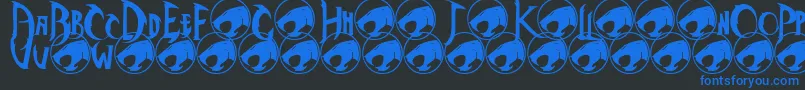 フォントThundercats – 黒い背景に青い文字