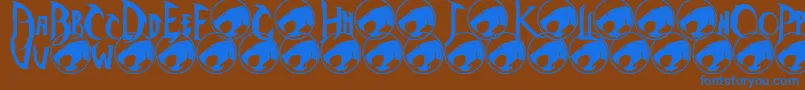 Czcionka Thundercats – niebieskie czcionki na brązowym tle
