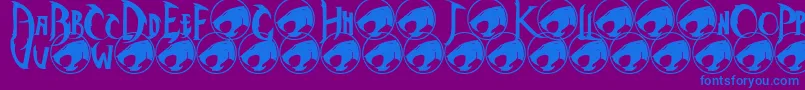 フォントThundercats – 紫色の背景に青い文字