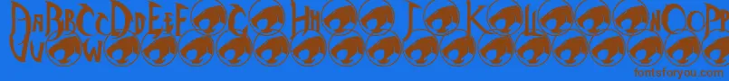 Thundercats Font – Brown Fonts on Blue Background