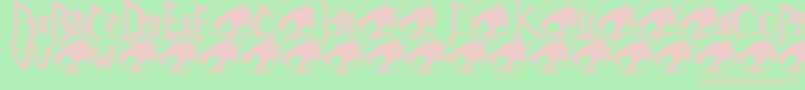 Thundercats-fontti – vaaleanpunaiset fontit vihreällä taustalla