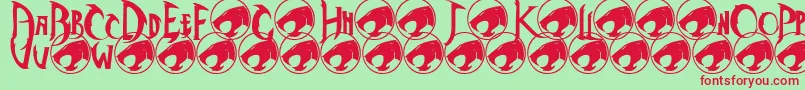 Thundercats Font – Red Fonts on Green Background