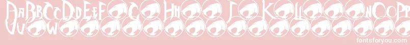 Czcionka Thundercats – białe czcionki na różowym tle