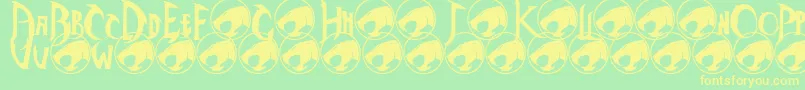 Czcionka Thundercats – żółte czcionki na zielonym tle