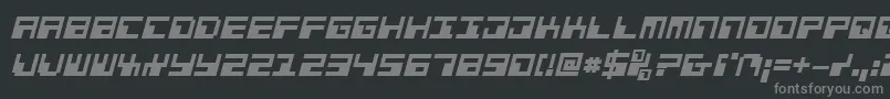 フォントPhaserbankbi – 黒い背景に灰色の文字