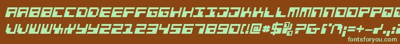 Шрифт Phaserbankbi – зелёные шрифты на коричневом фоне