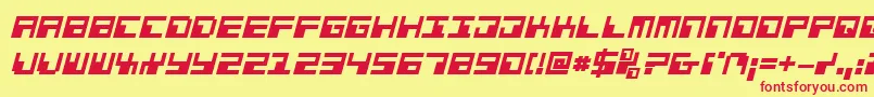 フォントPhaserbankbi – 赤い文字の黄色い背景