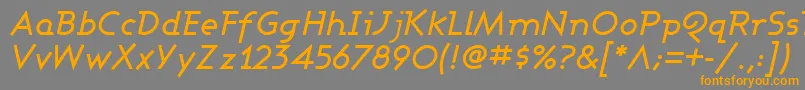 フォントAshbmi – オレンジの文字は灰色の背景にあります。