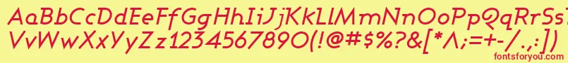 フォントAshbmi – 赤い文字の黄色い背景