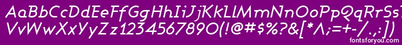 フォントAshbmi – 紫の背景に白い文字