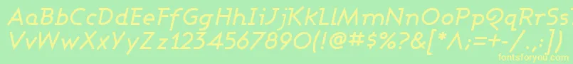 Ashbmi Font – Yellow Fonts on Green Background