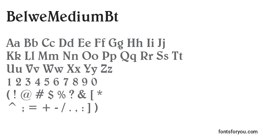 Czcionka BelweMediumBt – alfabet, cyfry, specjalne znaki