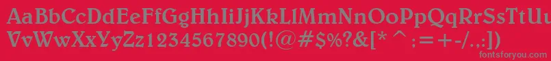 フォントBelweMediumBt – 赤い背景に灰色の文字