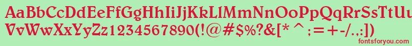 BelweMediumBt Font – Red Fonts on Green Background