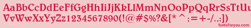 BelweMediumBt Font – Red Fonts on Pink Background