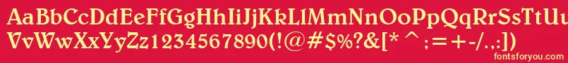 BelweMediumBt Font – Yellow Fonts on Red Background