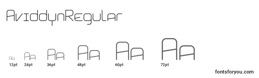 AviddynRegular Font Sizes