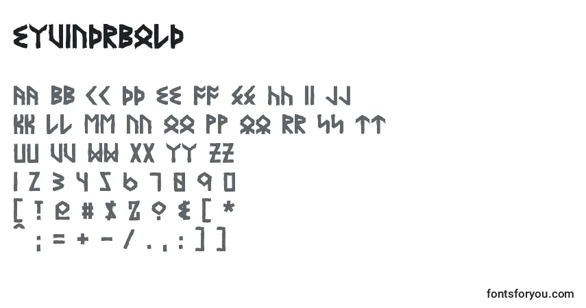 Schriftart EyvindrBold – Alphabet, Zahlen, spezielle Symbole