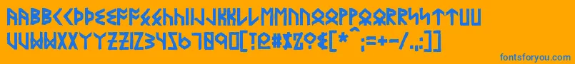 EyvindrBold Font – Blue Fonts on Orange Background