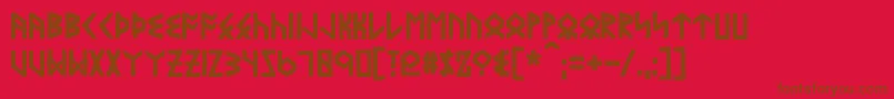 EyvindrBold Font – Brown Fonts on Red Background
