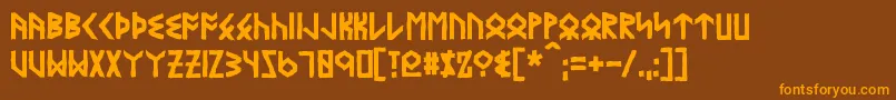 EyvindrBold Font – Orange Fonts on Brown Background