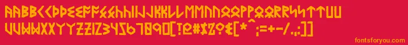 EyvindrBold Font – Orange Fonts on Red Background