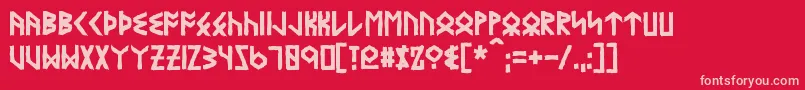 EyvindrBold Font – Pink Fonts on Red Background