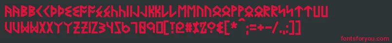 EyvindrBold Font – Red Fonts on Black Background