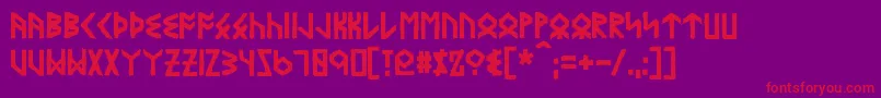 EyvindrBold Font – Red Fonts on Purple Background