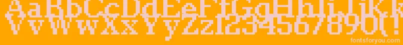 Classic1065-Schriftart – Rosa Schriften auf orangefarbenem Hintergrund
